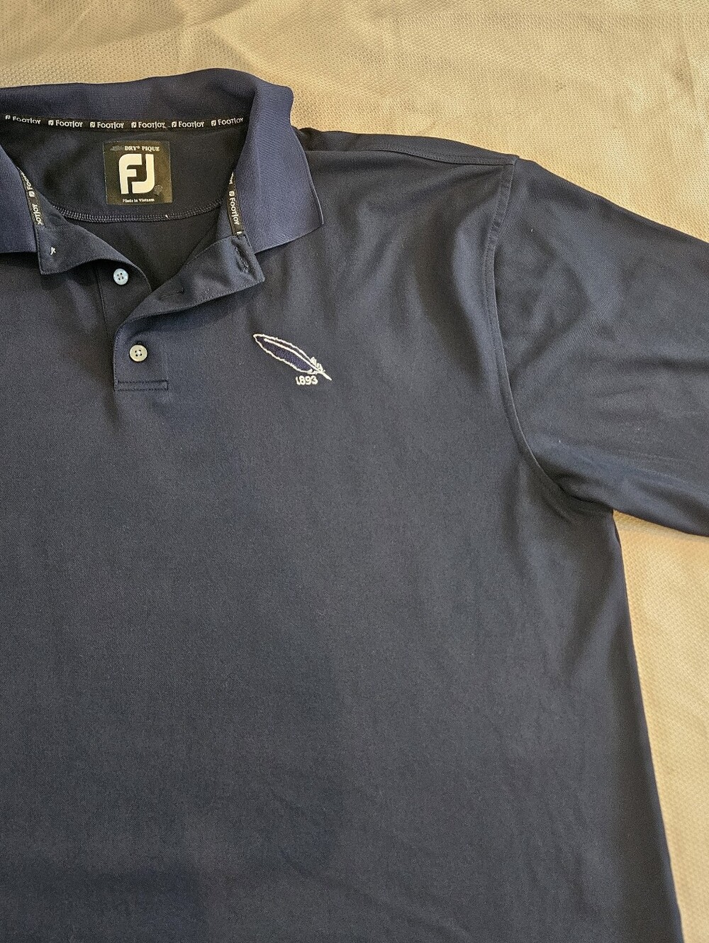 FootJoy Navy Golf Course Polo Feather & "1893" Emblem short-sleeve Mens 2XL